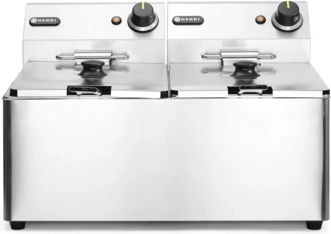Hendi Dubbele Friteuse 2x8L - 7000W - Roestvrij Staal
