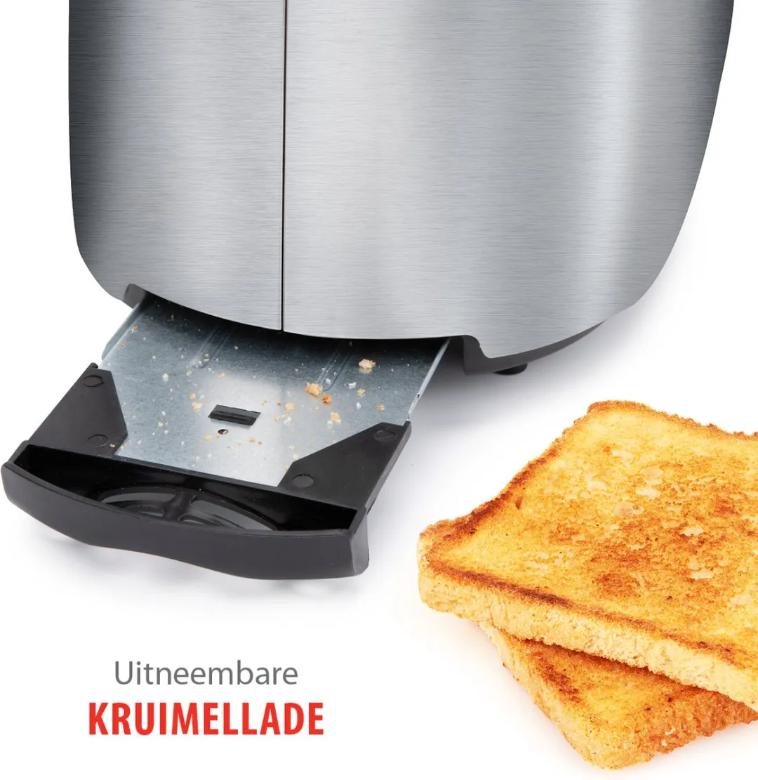 Alpina Broodrooster 1000W - 2 Sandwiches - Zilverkleurig