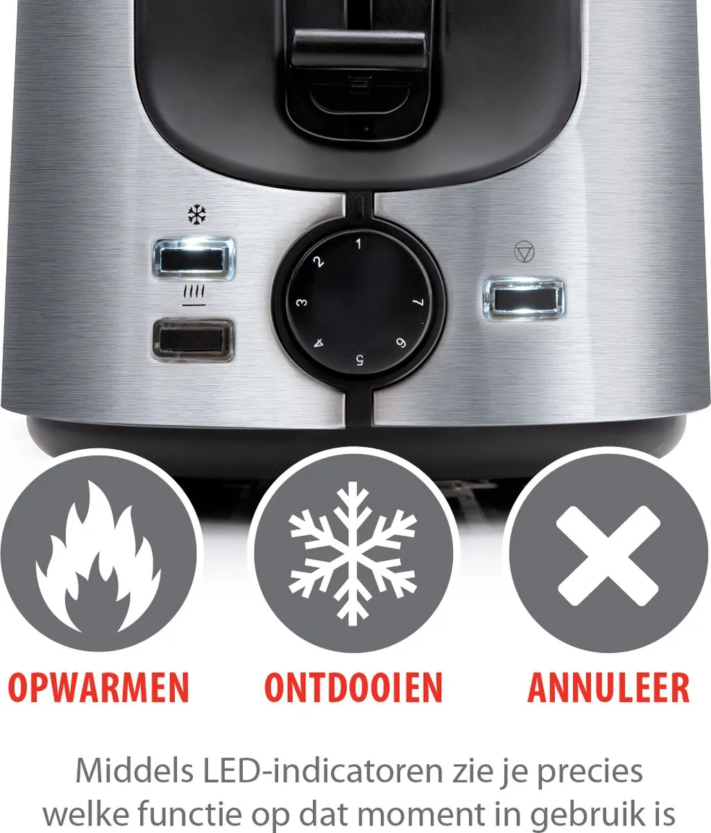 Alpina Broodrooster 1000W - 2 Sandwiches - Zilverkleurig