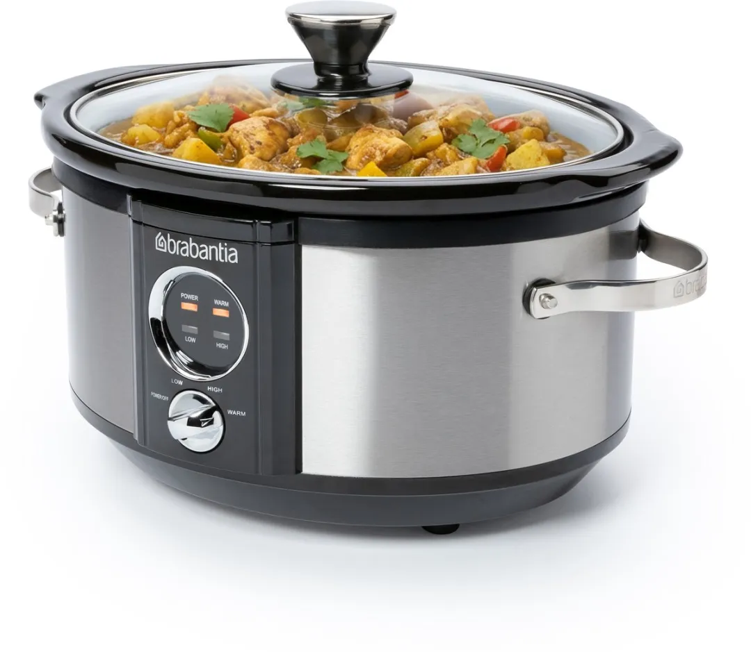 Brabantia BBEK1081 Slowcooker 3.5L - 180W - Keramische binnenpan - Zilver
