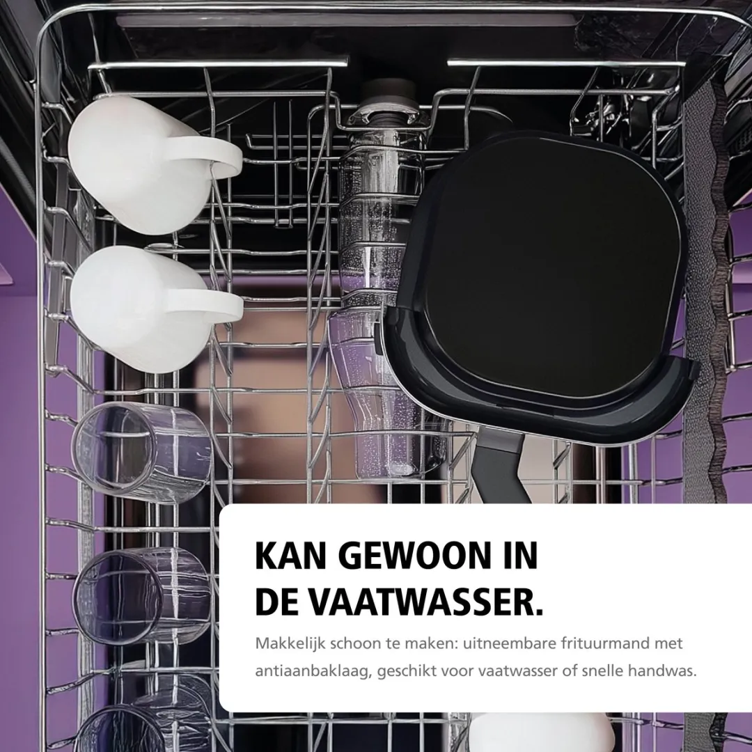 Brabantia Airfryer XXL 5.7L - 1700W - 10 Programma's - Zwart