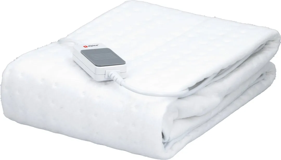 alpina Warmtedeken 1 Persoons - Elektrische Bovendeken - Onderdeken 3 Standen - Wasbare Elektrische Knuffeldeken - Warmte Deken Elektrisch - Elektrische Omslagdeken 80x150 cm - Wit