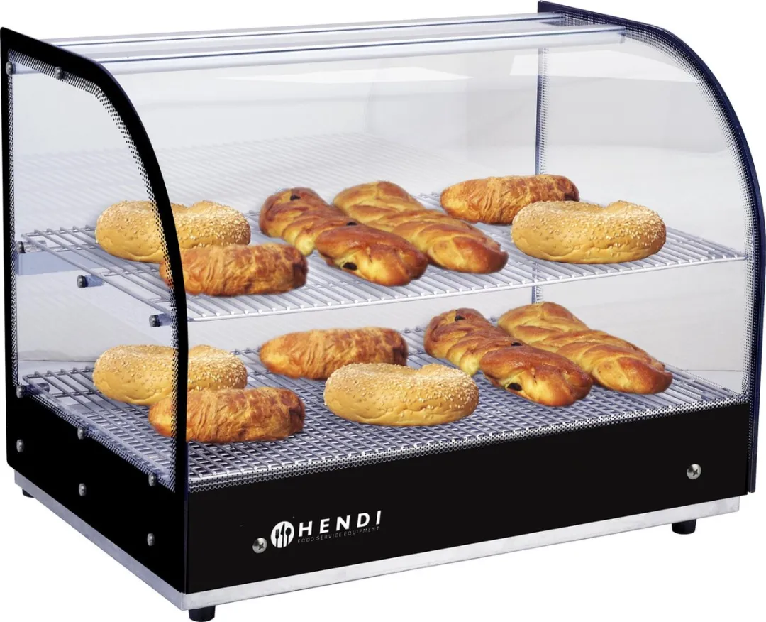 HENDI 273999 Tweelaagse Warmhoudvitrine - 800W - Zwart