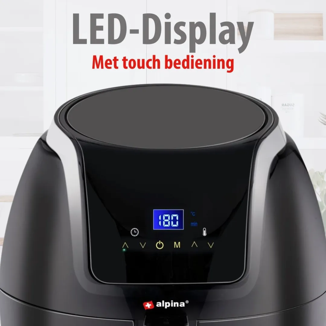 Alpina Airfryer 5L - 1800W - Zwart