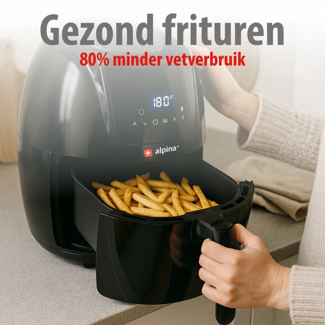 Alpina Airfryer 5L - 1800W - Zwart