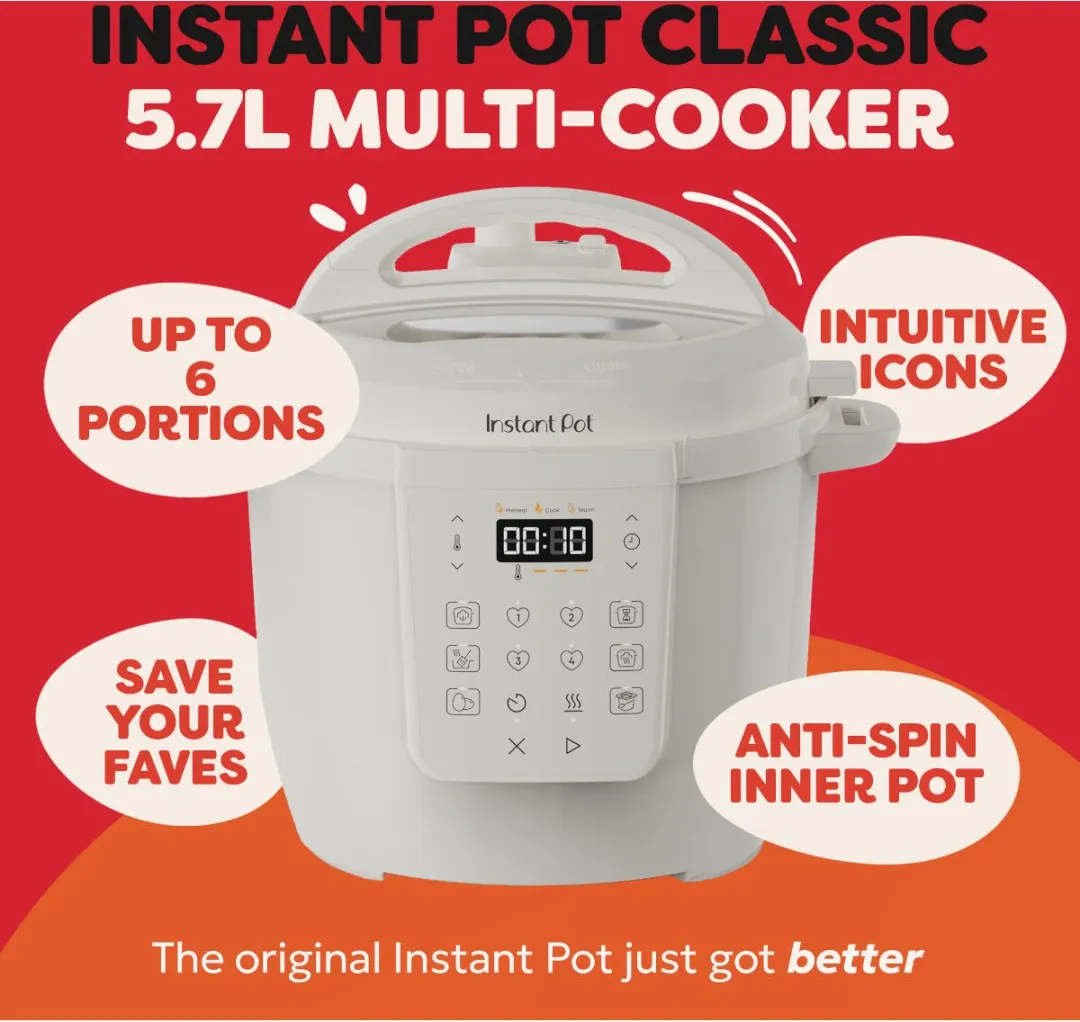 Instant Pot Classic 5,7L Multicooker 1000W - Sea Salt Wit