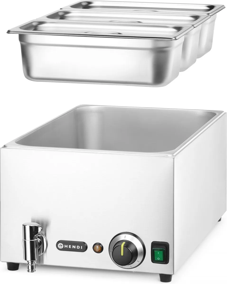 HENDI Ranger Set Bain-Marie 1000W - 3x GN 1/3 met deksel