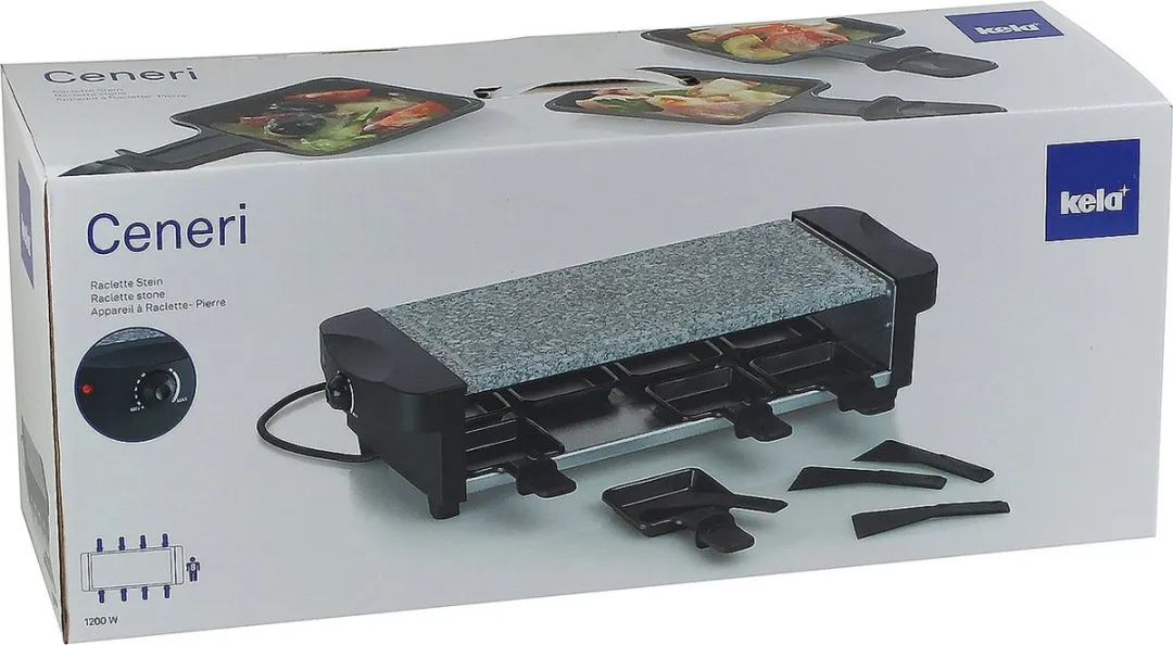 Kela Ceneri Steengrill 8 Personen - Zwart