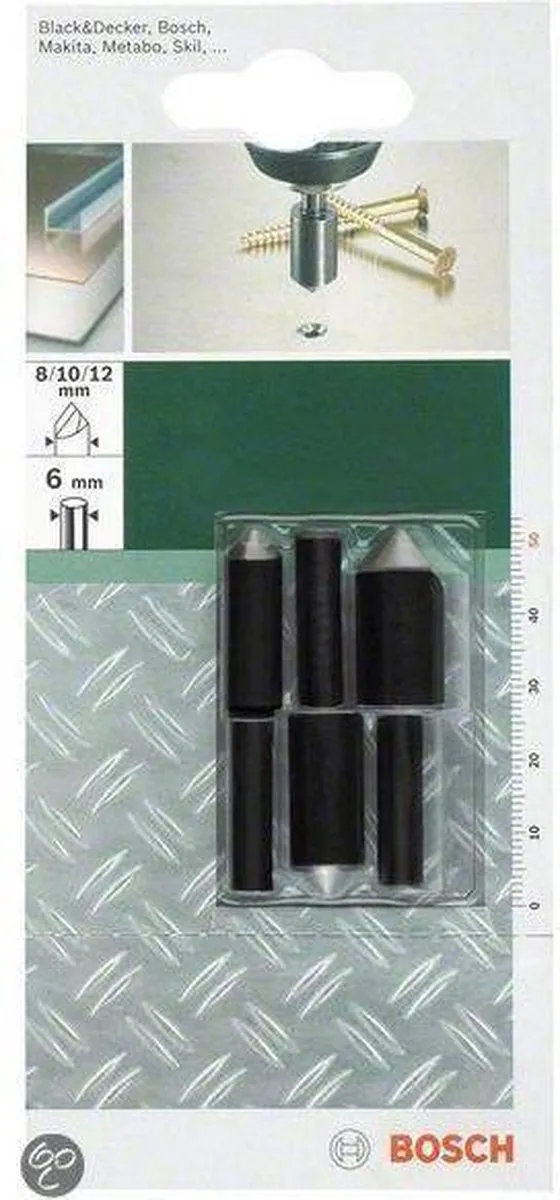 Bosch Conische Verzinkboor-Set 3-delig - Hout - 8/10/12mm