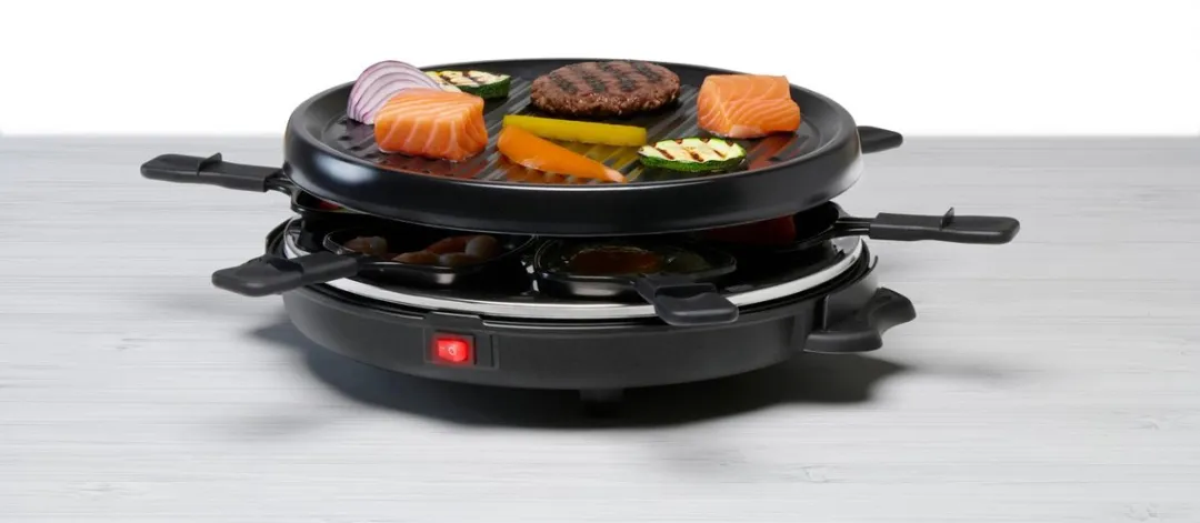Alpina Raclette Grill GTH-003 800W - 8 Personen - Zwart