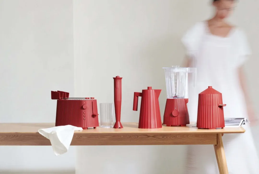 Alessi Plissé Waterkoker 1L - Rood