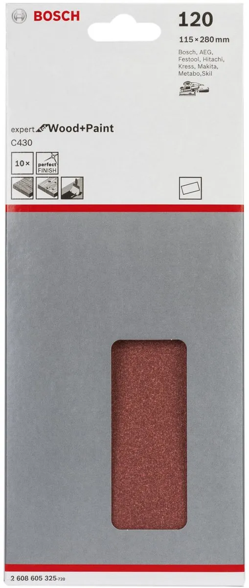 Bosch Schuurstrook 120 - 115x280mm - 10 Stuks