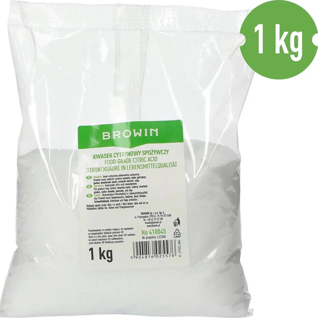 Browin Citroenzuur 1kg - Zuurteregelaar & Conserveringsmiddel