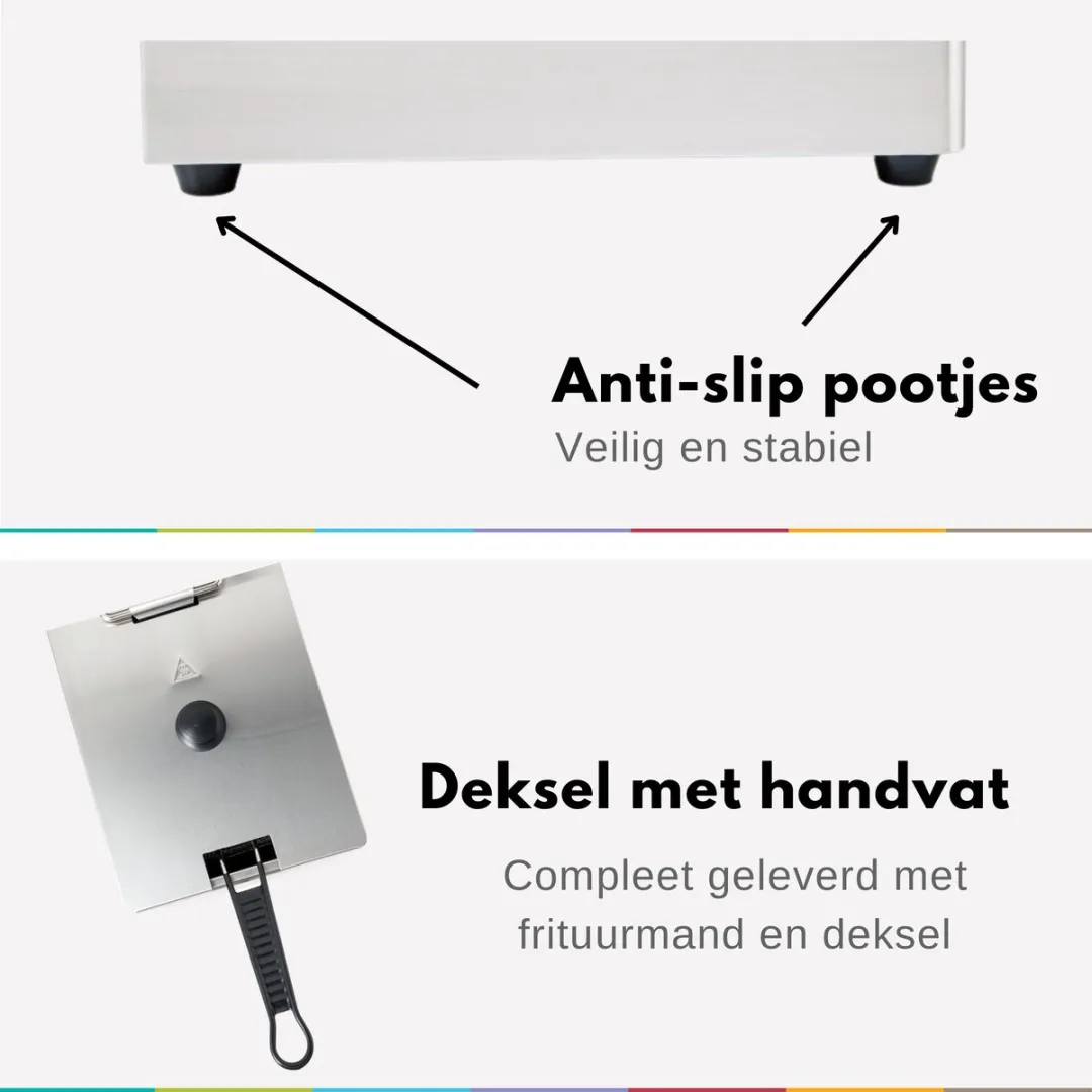 Hendi Friteuse 8L - 3500W - Roestvrij staal