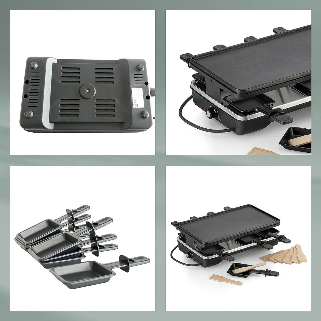 Kela Geneva Gourmetset - 1200W - 8 Personen - 8 Pannen - Zwart