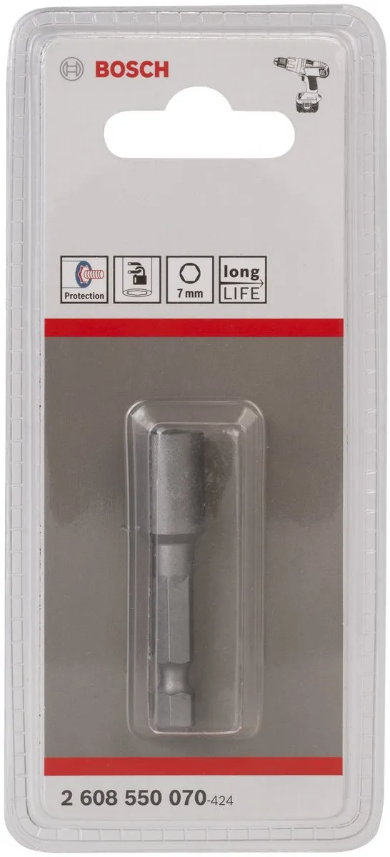 Bosch Dopsleutel L50 1/4" 7mm - Magneet