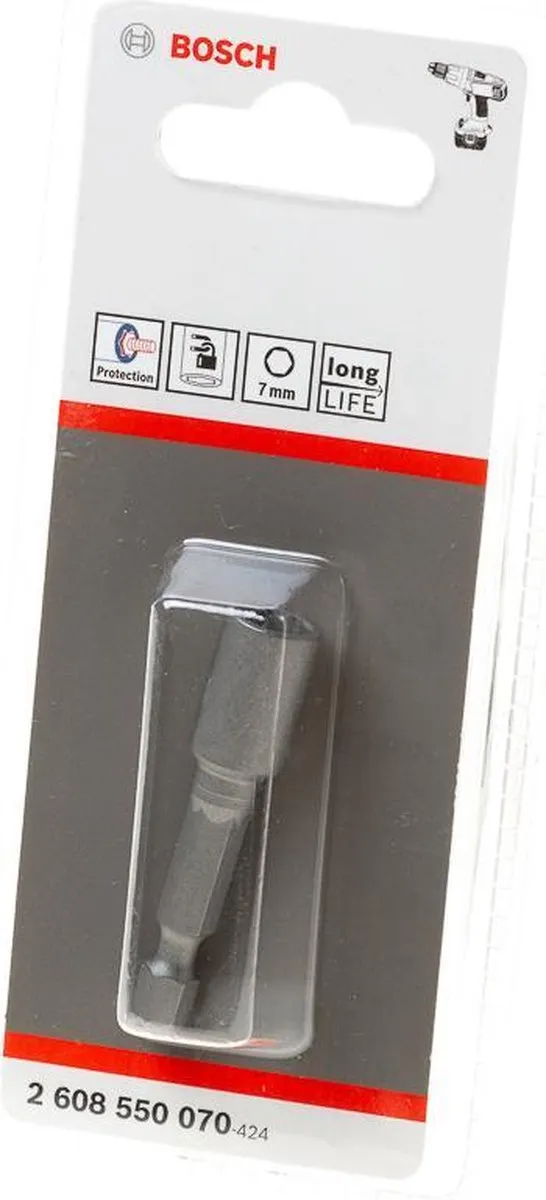 Bosch Dopsleutel L50 1/4" 7mm - Magneet