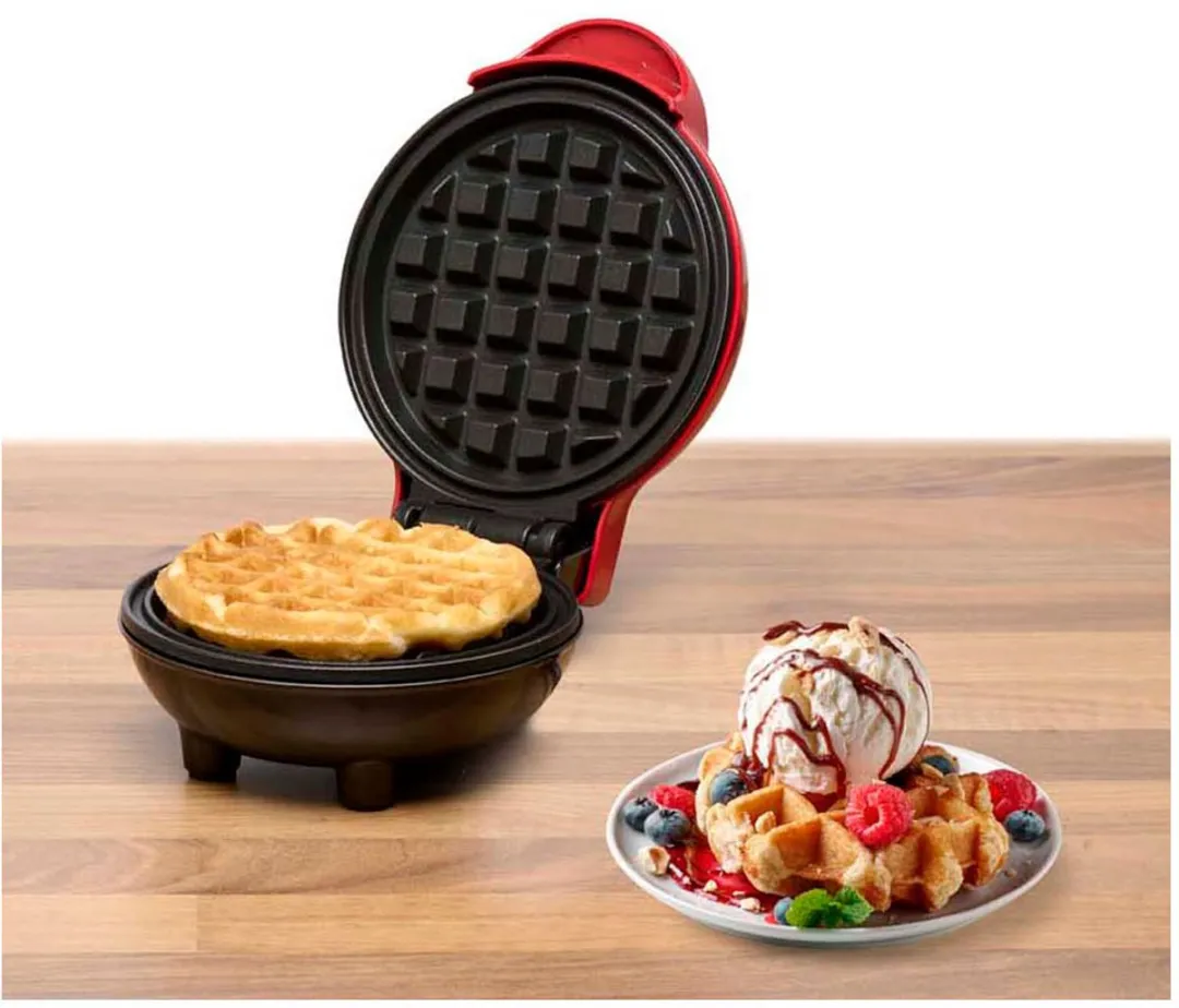 Alpina Wafelmaker 350W - Rood - afbeelding 2 van 3