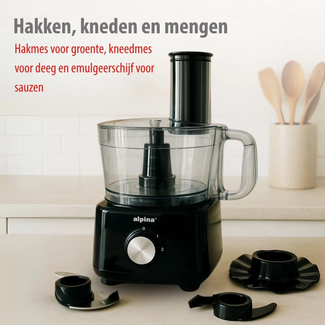 Alpina FP413GS 3-in-1 Keukenmachine 750W - Zwart