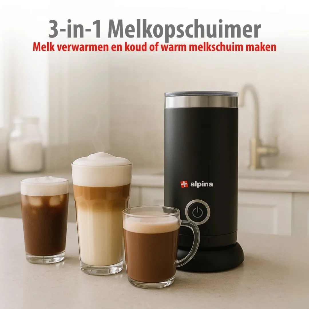 Alpina Melkopschuimer SB08-02C1 Elektrisch - 450W - 300ml - Zwart - afbeelding 4 van 6