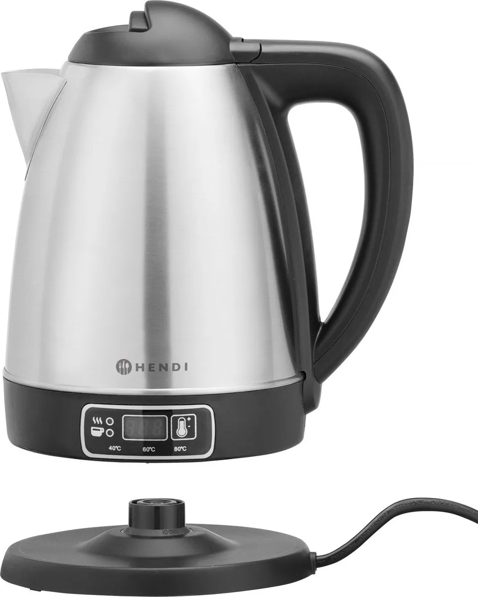 HENDI 209943 Draadloze Waterkoker 1,8L - 1800W - Roestvrij staal