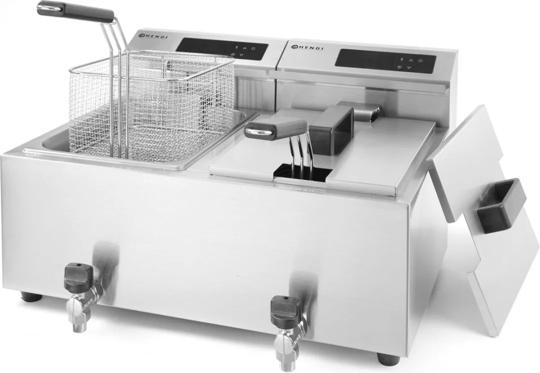 HENDI Digitale Friteuse 207376 - 2x8L - 7000W - Roestvrijstaal