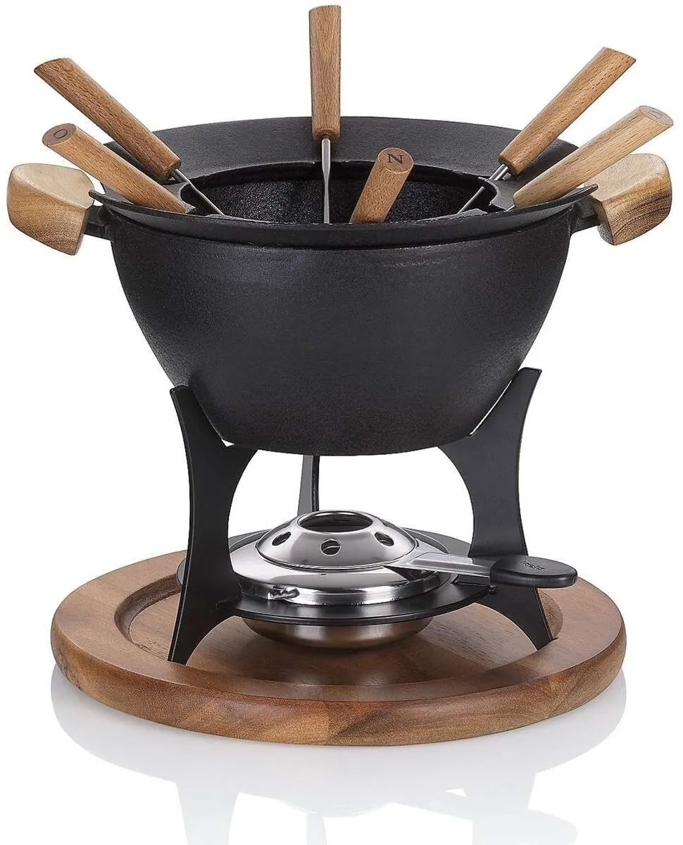 Kela Country Fondueset Gietijzer - 6 Personen - 1L - Zwart