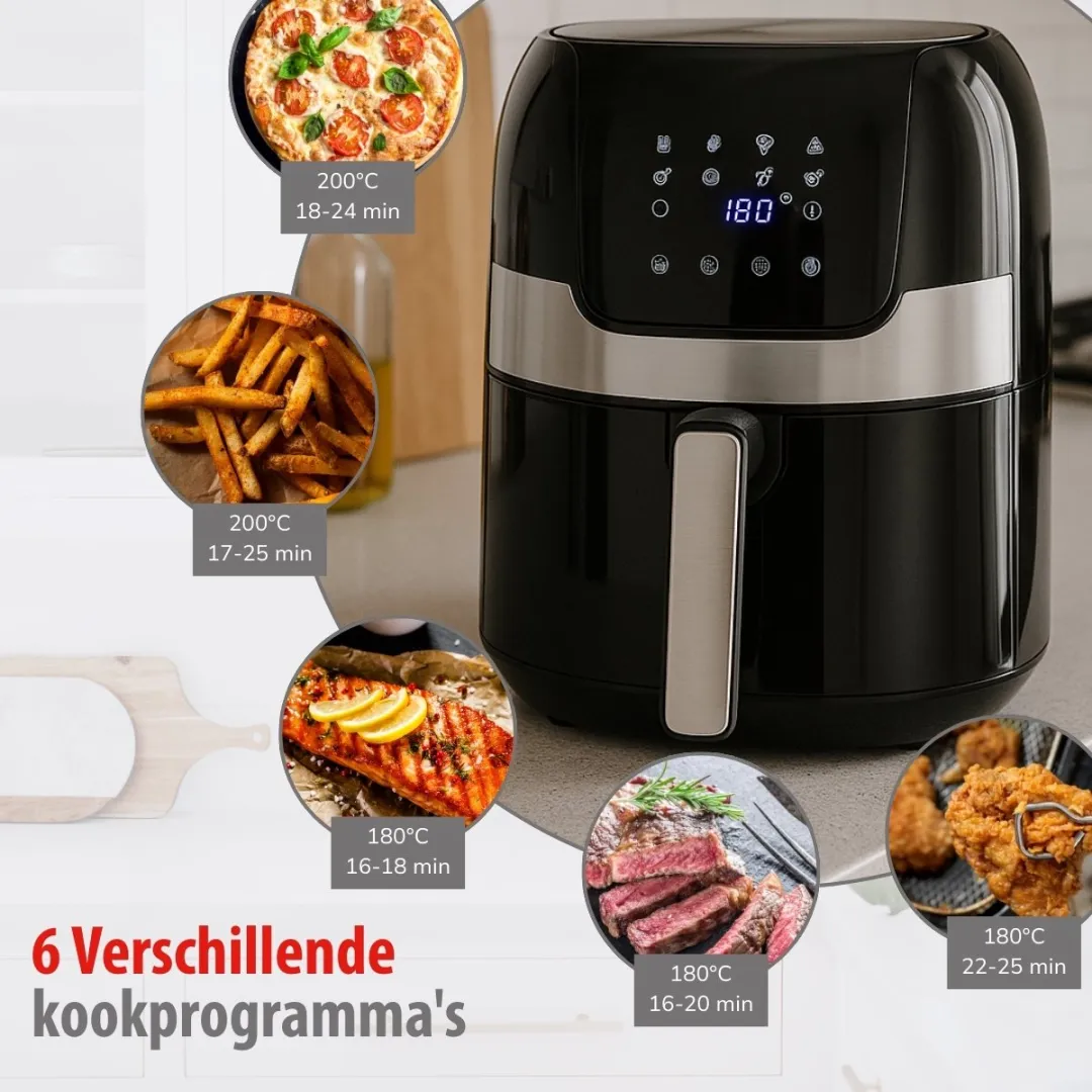 Alpina Airfryer 3.5L - 1400W - Zwart