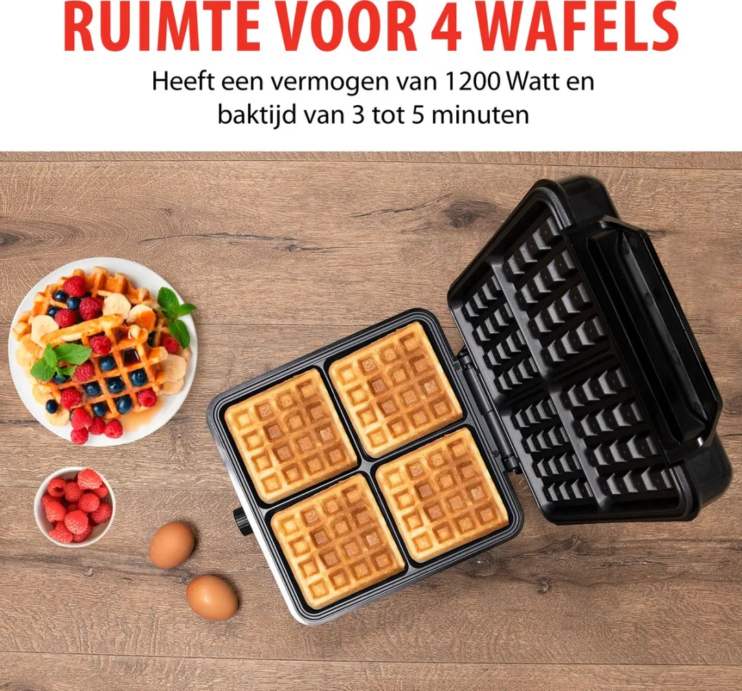 Alpina Wafelijzer SW8005 - 4 Wafels 1200W
