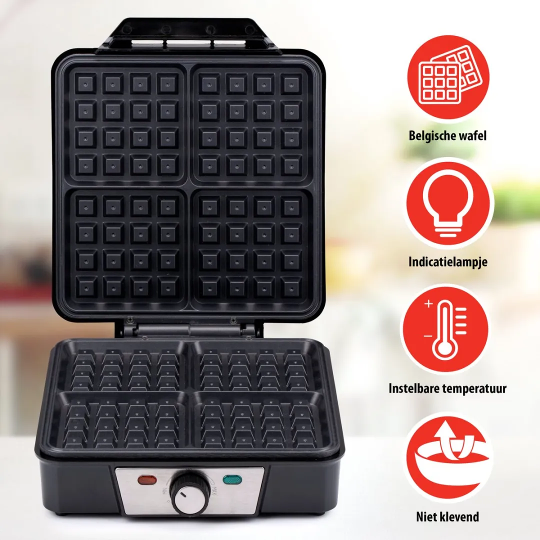 Alpina Wafelijzer SW8005 - 4 Wafels 1200W