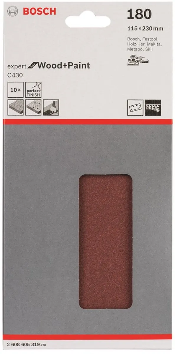 Bosch Schuurbladset 10-delig 115x230mm