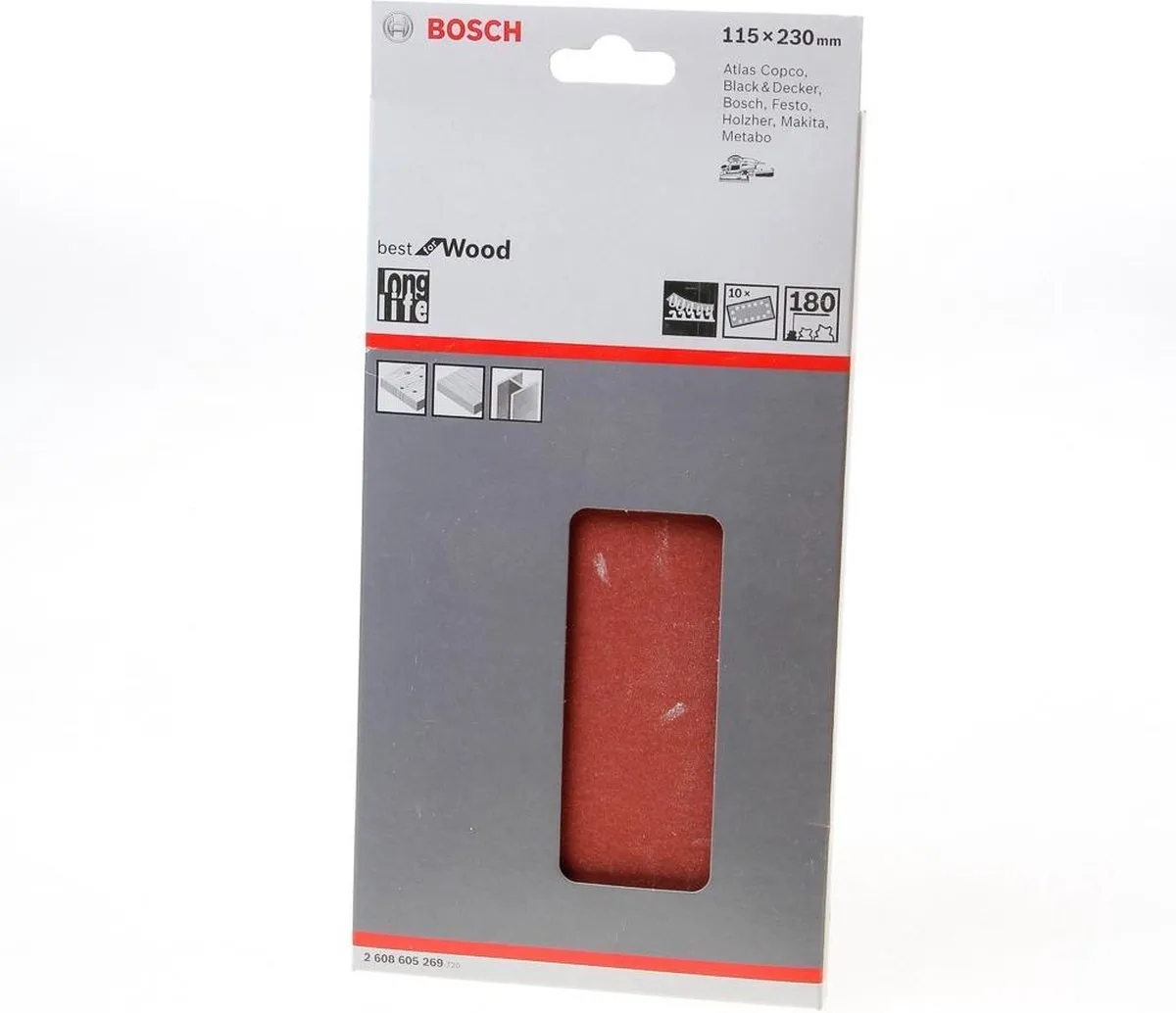 Bosch Schuurbladset 10-delig 115x230mm