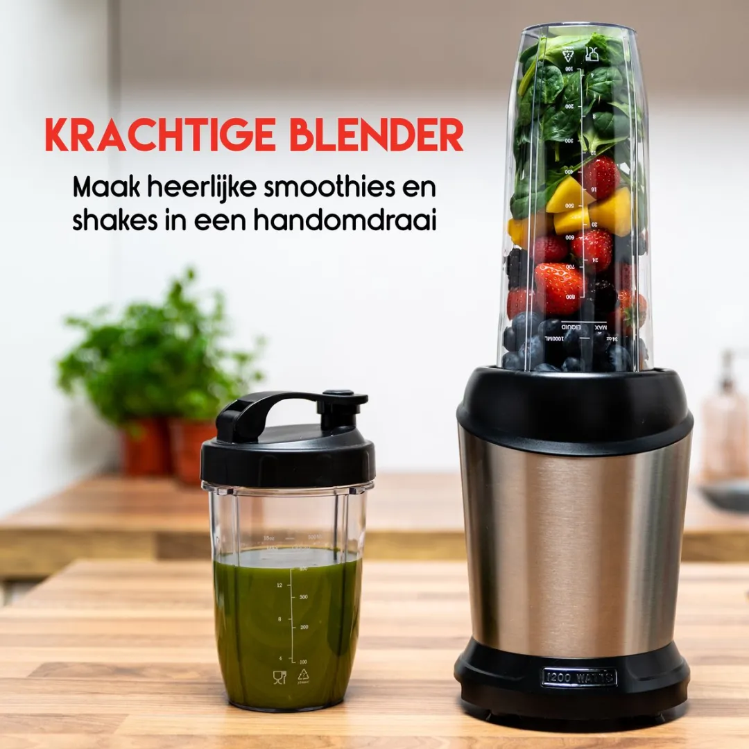 Alpina Smoothie Maker Blender To Go 1200W - 1L - Zilverkleurig