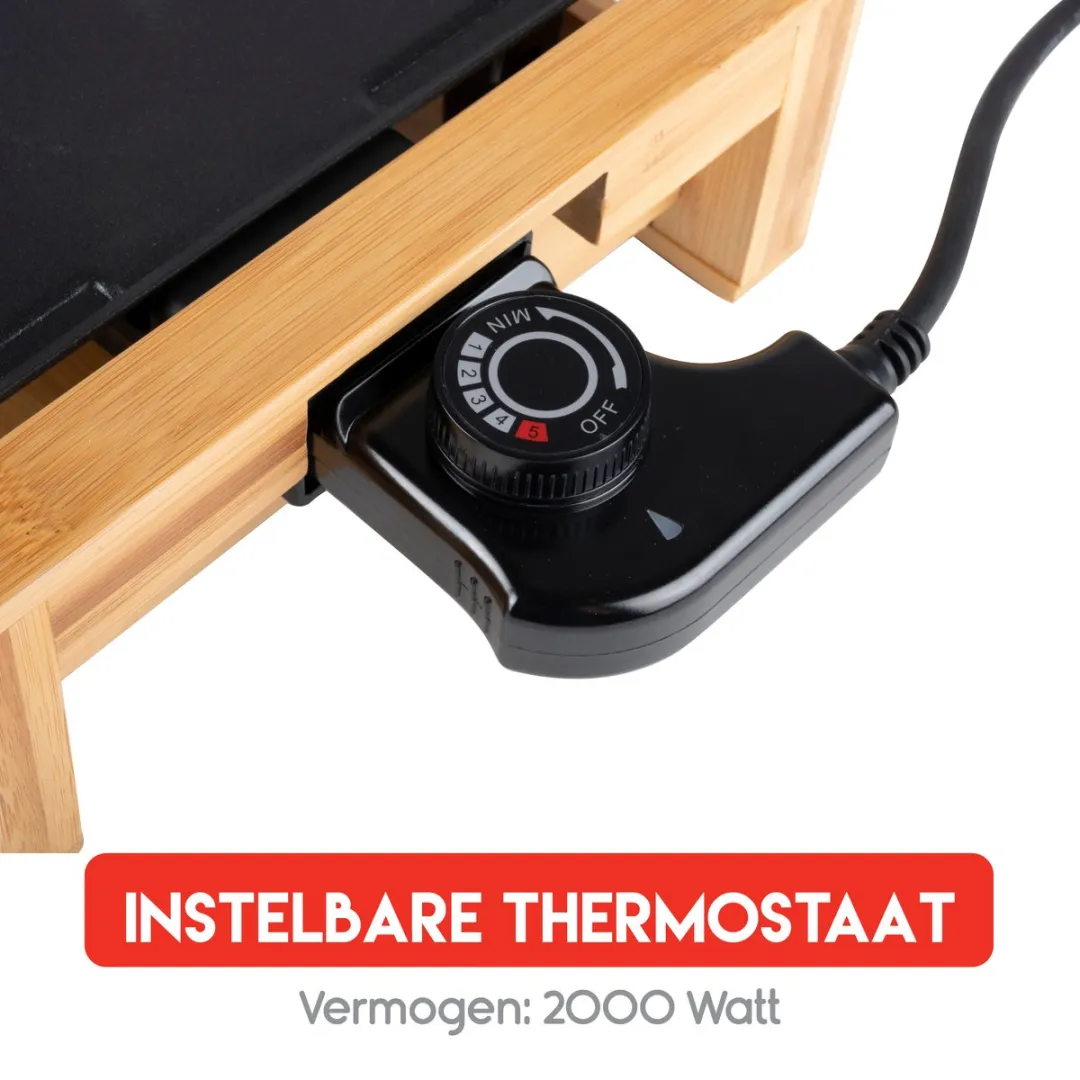Alpina Teppanyaki Bakplaat 2000W - 43x22,5cm - Bamboo/RVS - afbeelding 6 van 6