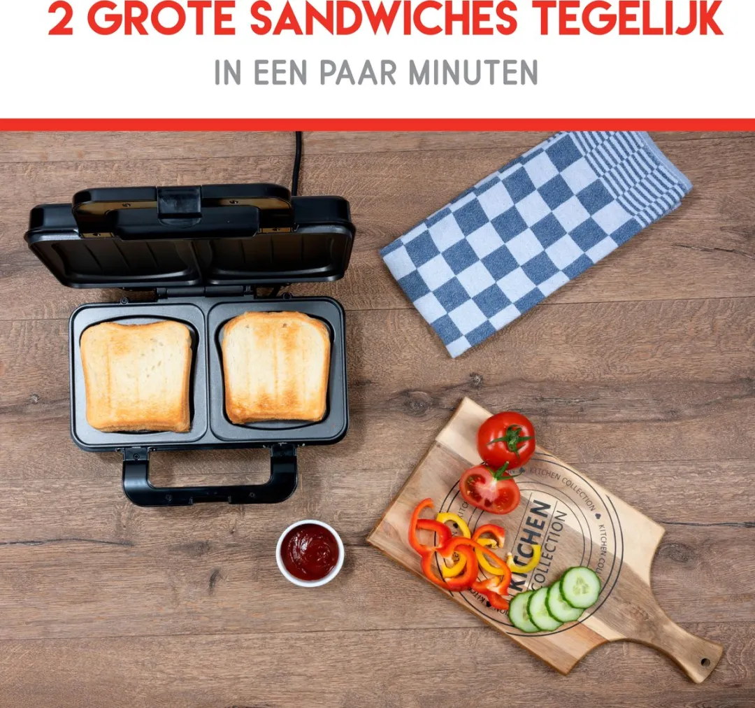 Alpina Tosti-Apparaat XL 900W - Zwart/RVS