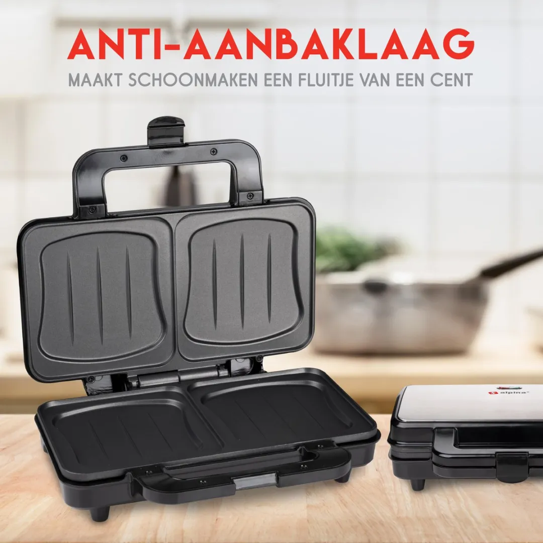 Alpina Tosti-Apparaat XL 900W - Zwart/RVS - afbeelding 6 van 6