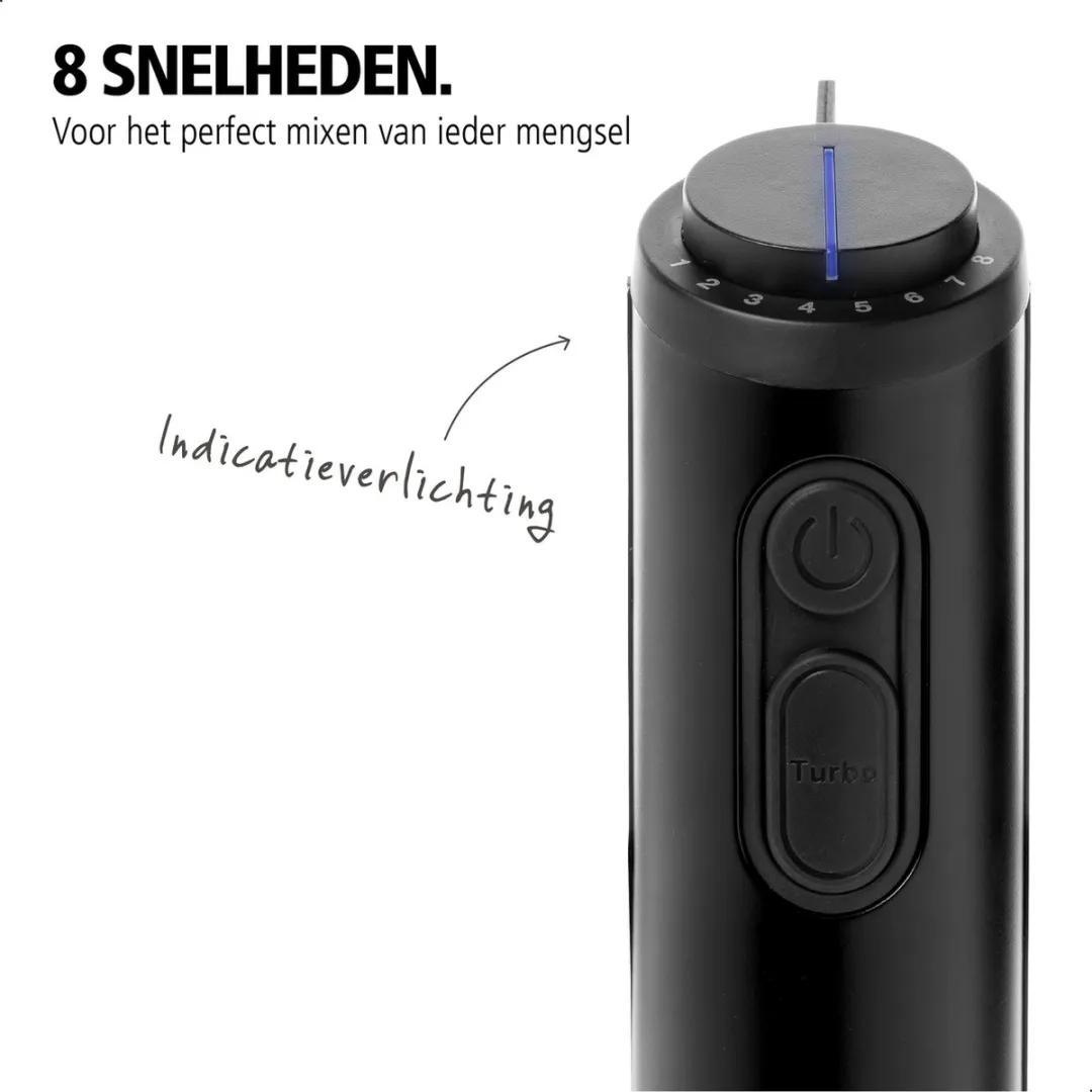 Brabantia D8-4CMB Staafmixer Set - 1000W - 8 Snelheden - Zwart