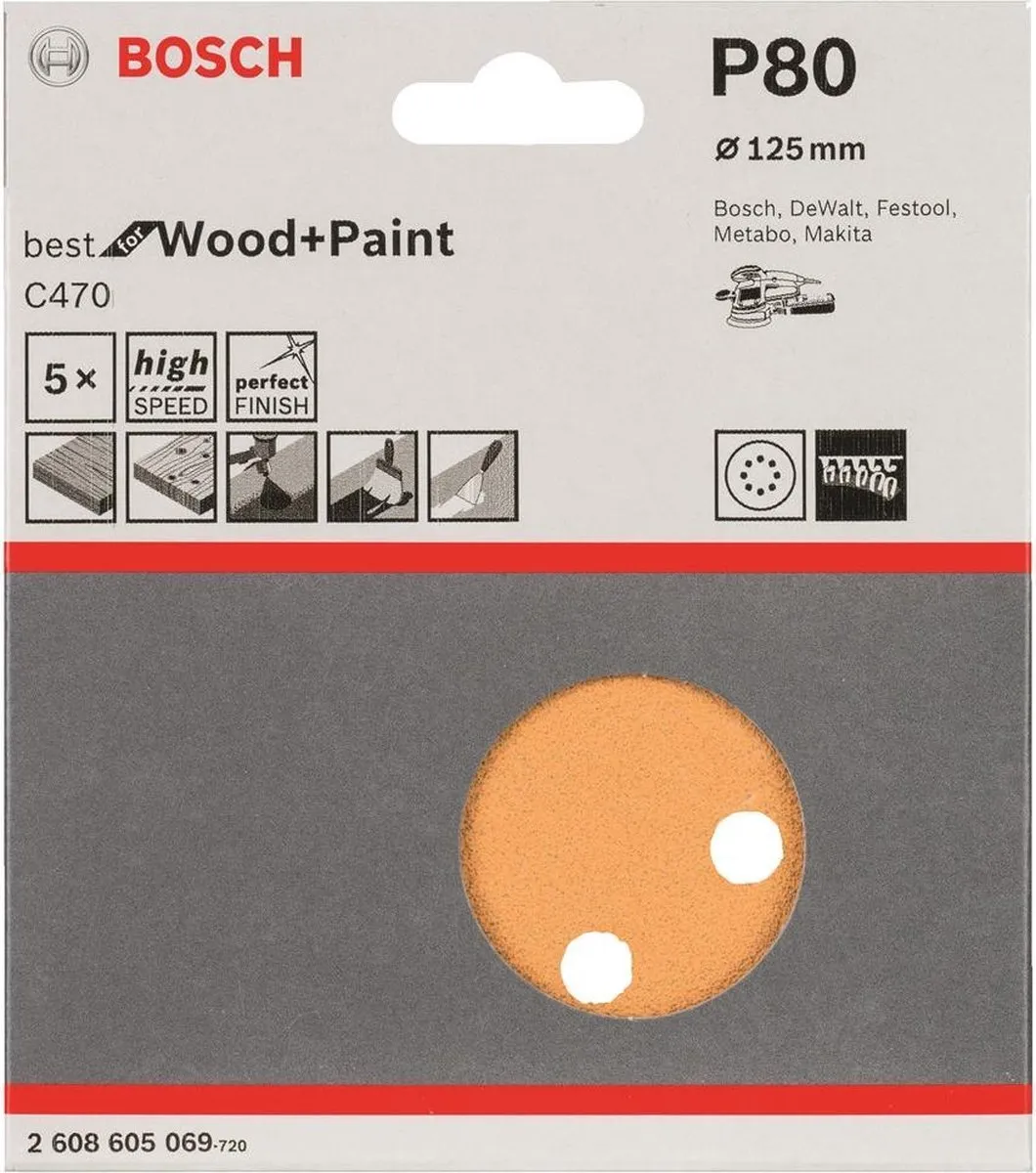 Bosch Schuurbladenset 5-delig 125mm