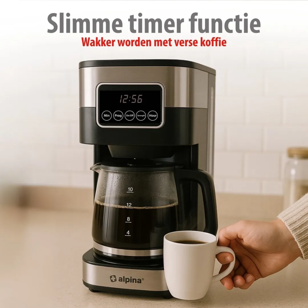 Alpina MEALEL7090/001 Filterkoffiezetapparaat - 12 Kopjes 1.5L - Zwart