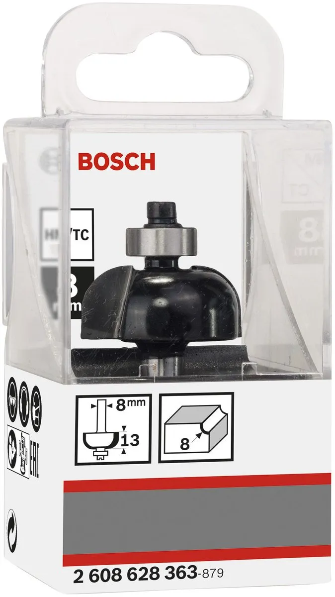 Bosch Halfrondprofielfrezen 8mm R1 - Staal