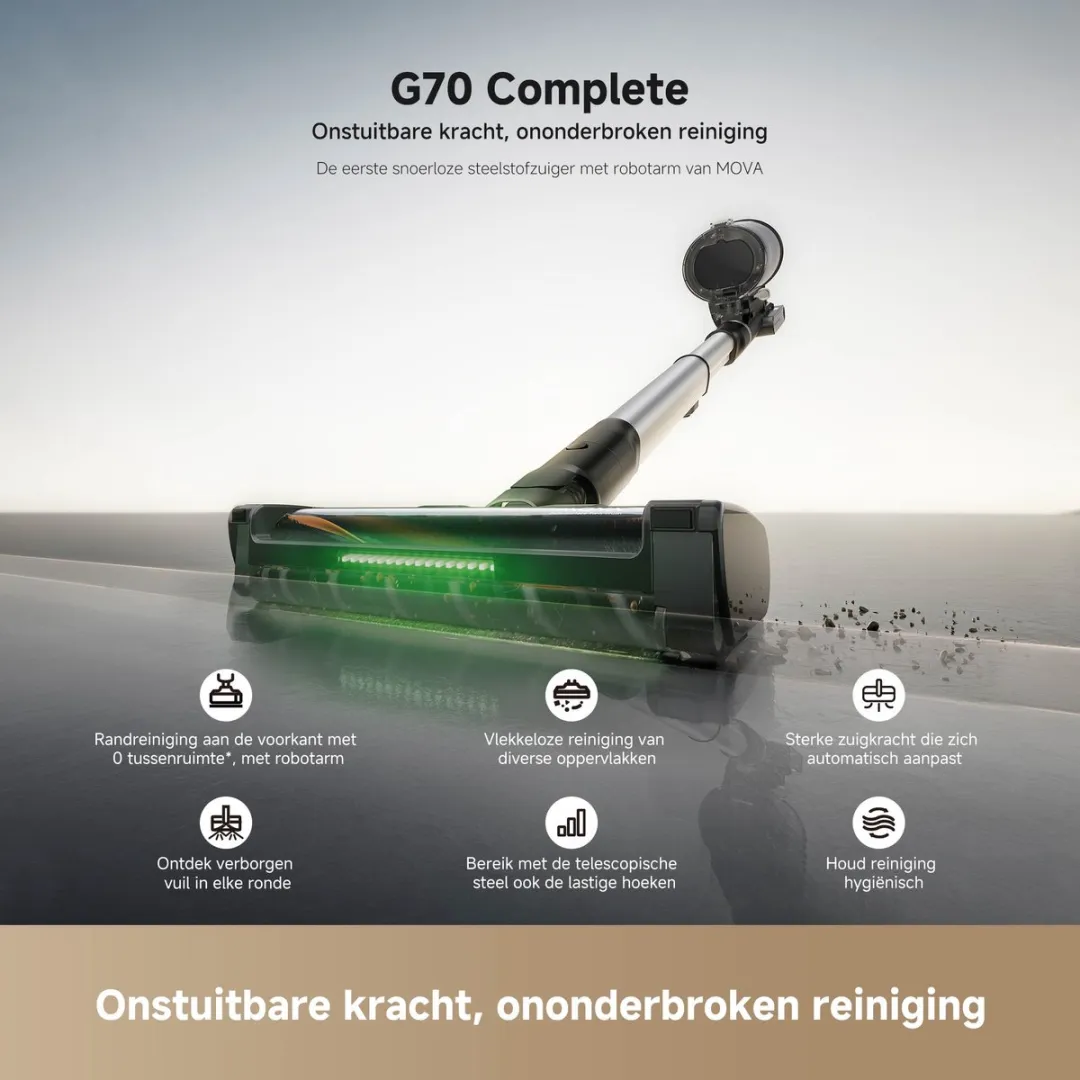 Mova G70 Complete Snoerloze Steelstofzuiger - 225 AW - Zwart
