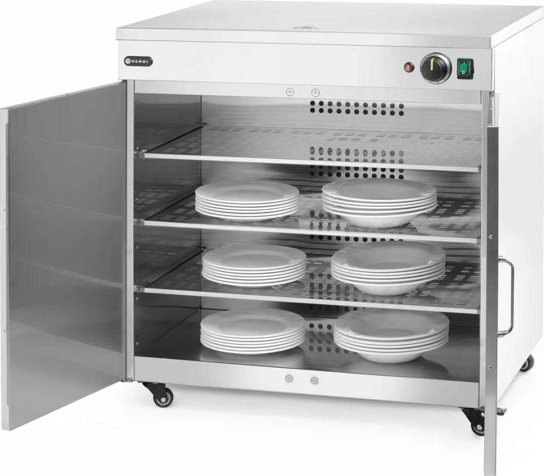 Hendi Dubbele Bordenwarmer 250174 - 800W - Roestvast Staal - Grijs