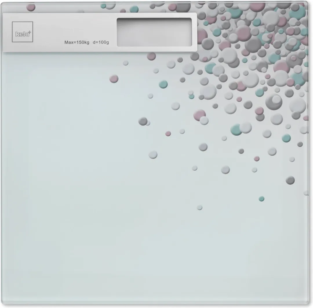 Kela Weegschaal Bubbels Glas 30x30cm
