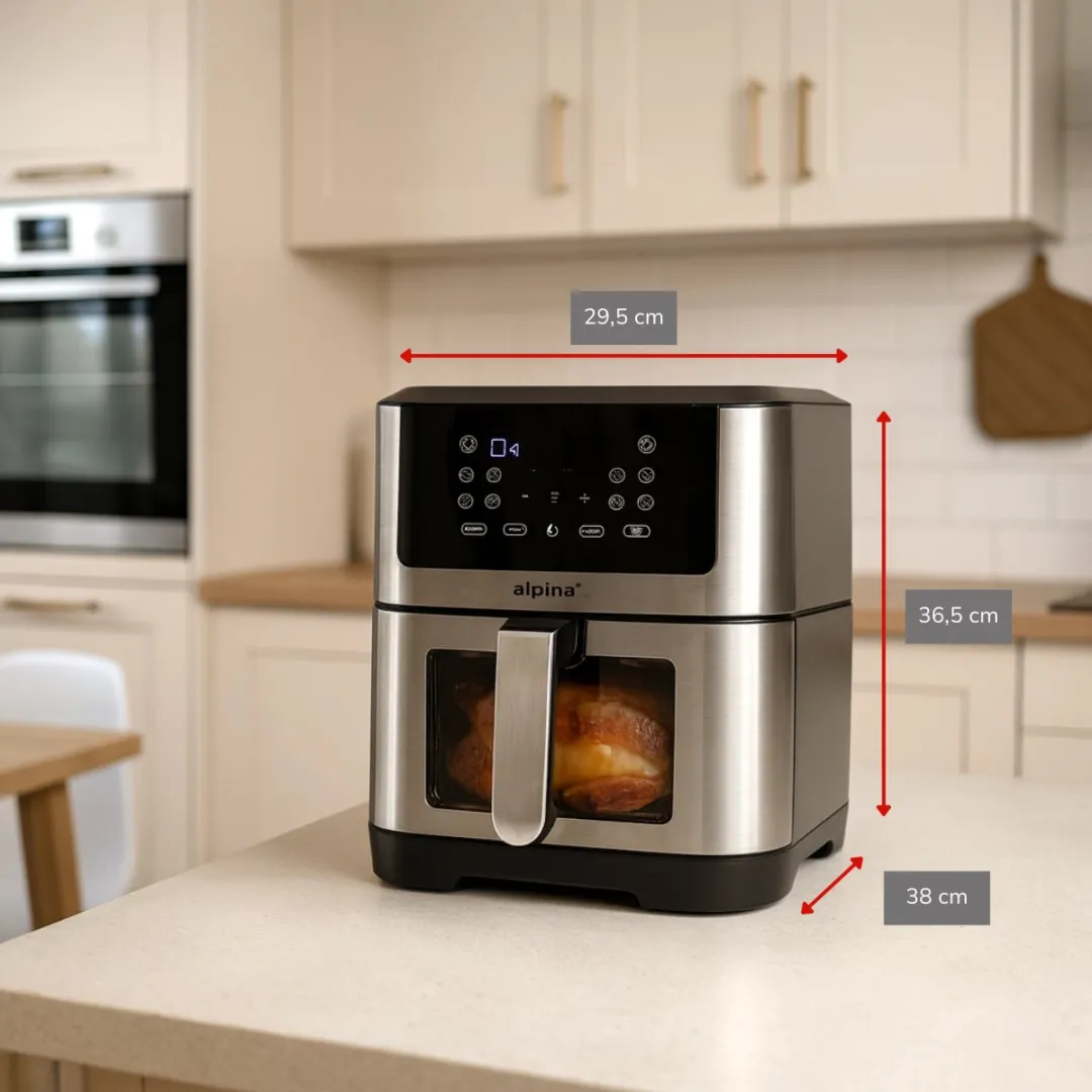 Alpina Airfryer XXL 8L - Zilver