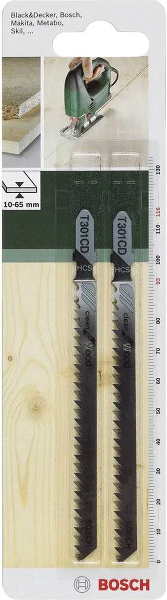 Bosch HCS T 301 CD Clean Decoupeerzaagblad - 2 Stuks - Hout