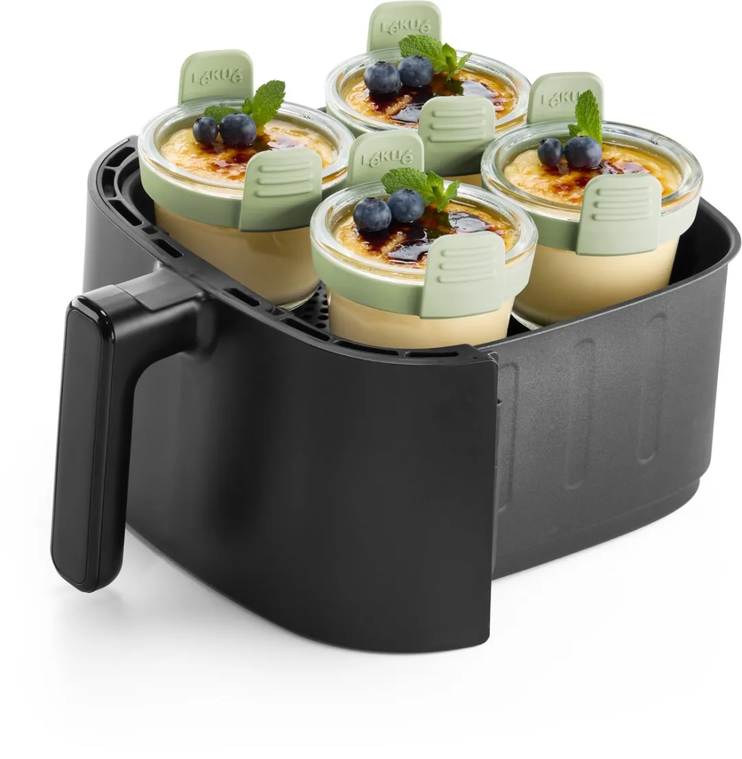 Lékué Airfryer Mini Ovenschaal 4-delig - Ø11cm - Glas