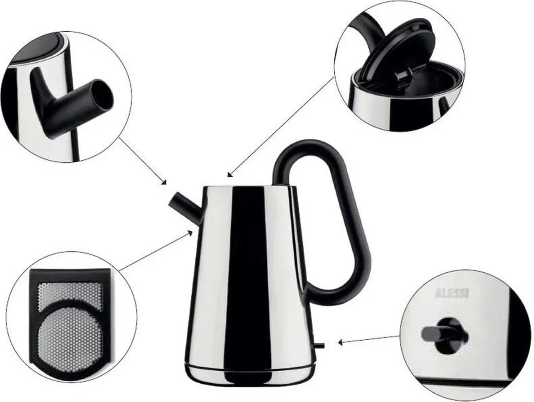 Alessi Toru Waterkoker NE01 B - 1,7L - Zilver