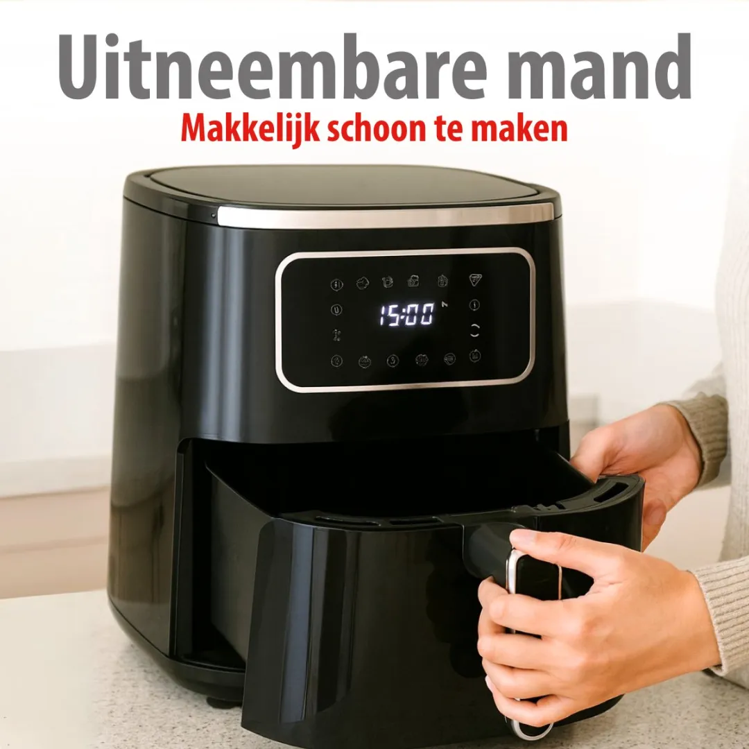 Alpina Airfryer 4.5L - 1450W - Zwart