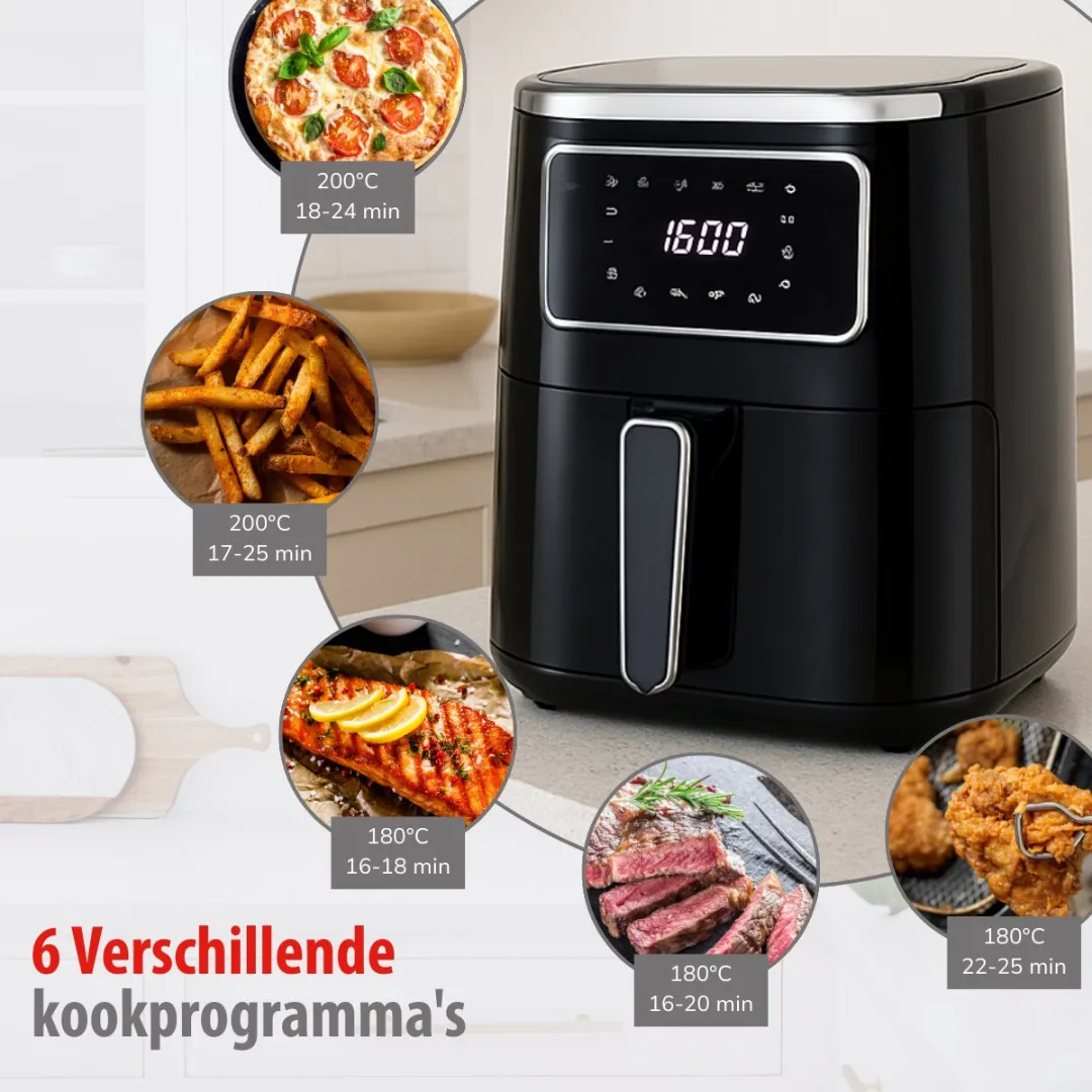 Alpina Airfryer 4.5L - 1450W - Zwart