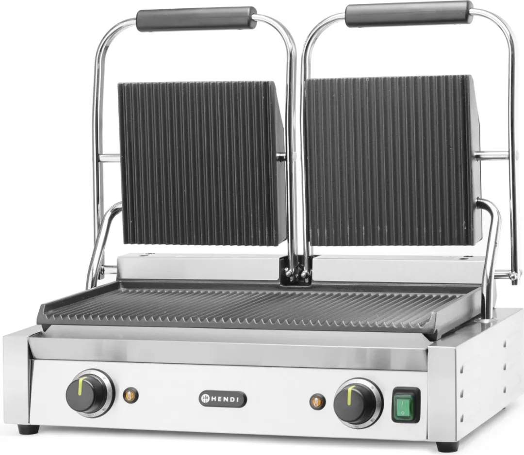 HENDI HT263709 Dubbele Contactgrill 3600W - 3 Platen - Rvs